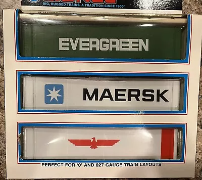 Lionel 6-12805 0/027 3 Intermodal Containers - Evergreen -maersk - Apl Nos. • $30
