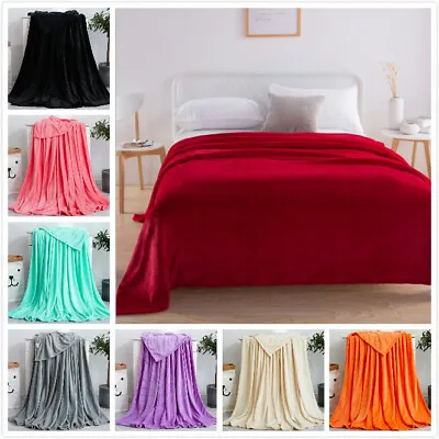 Coral Fleece Air Conditioning Blanket Flannel Yoga Cover Blanket Sofa Throw • £8.39