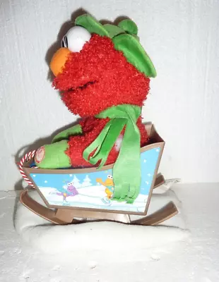 Kurt Adler Sesame Street Christmas Elmo On Snow W/ Sled Sings Deck The Halls  • $10.03