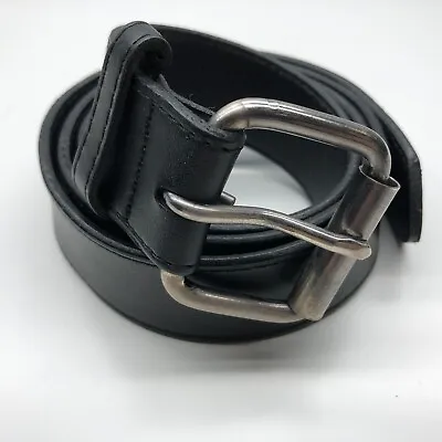 Wrangler Belt Work Casual Black Mens Sz 40 / 100 Faux Leather Silver Buckle • $6.49