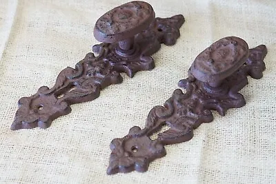 2 Cast Iron LARGE Antique Style FANCY Barn Handle Gate Pull Shed Door Handles  • $28.99