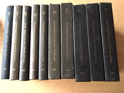 £18 • Buy Welsh Black Cattle Herd Books, Pedigrees, 1967 - 1976, Volumes 56 - 65, 10 Books