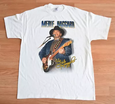 Vintage 1990s Merle Haggard Tour Shirt Tee L Rare Willie Nelson Dolly Parton • $159.99