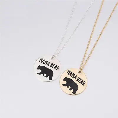 Mama Bear Pendant Necklace - Polar Bear Mother's Gift - 2 Colours - UK Stock • £6.99