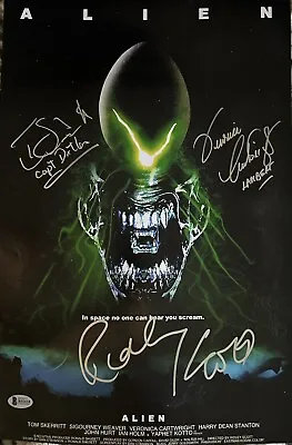 Alien Cast (Ridley Scott Tom Skerritt & Cartwright) Signed 12x18 Photo BAS • $700