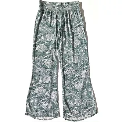 O'NEILL Johnny Beach Pants Women Size Large Palm Leaves Print Breezy Crinkle • $20.39