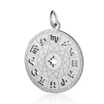 Zodiac Charms Star Sign Wheel Stainless Steel 304 Grade 20mm Diameter 5pcs SS11 • £5.49