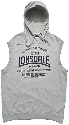 Lonsdale London Sleeveless Hoodie Men's Gray Pullover Hoodie Size L Cotton • $31.98