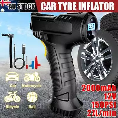 Automatic Cordless Car Tyre Inflator Handheld LCD Digital Air Compressor Pump • $25.45