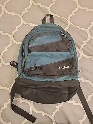 Vintage LL Bean Spell Out Outdoor Hiking Day Pack Backpack Book Bag Green • $31.99