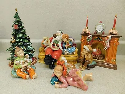 Vintage 2003 Heritage Mint 10 Piece Porcelain Christmas Setting Santa Claus • $90.77