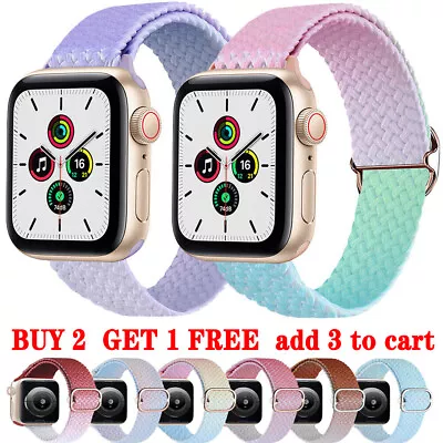 Gradient Color Nylon Woven Band Strap For Apple IWatch Ultra 9 8 7 6 SE 5 4 3 • $10.44