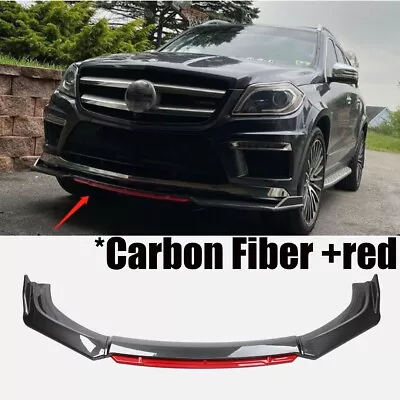 Front Bumper Lip Splitter Chin Spoiler For VW Golf MK5 MK6 MK7 Carbon Fiber +Red • $55.99