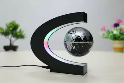 Creative C Shape Magnetic Levitation Floating Globe World Map With Colorful LED • $22.99