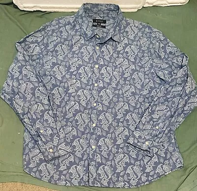 Kenji Button Up Shirt Mens Long Sleeve PAISLEY Print - SLIM FIT - XXL - NEAR NEW • $30