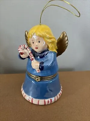 Vintage Angel Music Box Trinket Ornament Plays Music  Christmas • $11.33