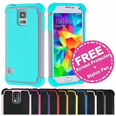 Shockproof Heavy Duty Case Hard Tough Shock Cover For Samsung Galaxy S5 G900I SV • $6.95
