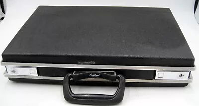 Vintage Oshkosh Hard Briefcase Attached Black Case Travel File Folders No Key • $29.95
