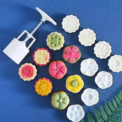 6 Pack Moon Cake Mold Mould Mid-Autumn Flower Round Square Pattern DIY Tool • $14.99