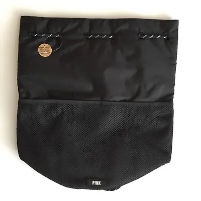 NWT Victoria Secret Pink Drawstring Bag Backpack Black • $19.99