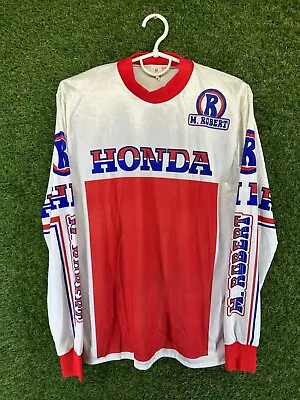 Honda M Robert Vintage 80's Racing Motocross Shirt Jersey Original Size M • $169.99