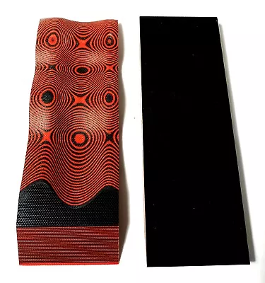 2 Pcs BLACK / RED LAYERED .156  G-10 KNIFE HANDLE MATERIAL SCALES 2  X 6  • $10.99