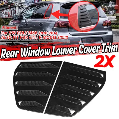 $43.46 • Buy Carbon Fiber Style Window Louver Rear Side Vent Cover For VW GOLF MK6 2010-2014