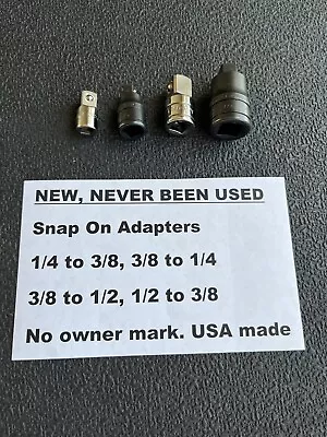 Snap On Socket Adapters USA Made 1/4  3/8  1/2  Drive • $70