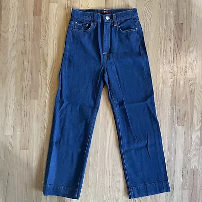 7 For All Mankind Loose Straight High Waist Rise Denim Jeans Stretch 25 • $22