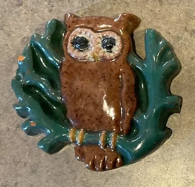 MERCER MORAVIAN : 1997 ART TILE 3”x 3 1/4” STUDIO POTTERY “OWL” BUCKS CO PA USA • $27.99