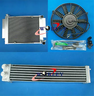 Aluminum Radiator+Fan+Oil Cooler For Mazda RX2 RX3 RX4 RX5 RX7 With Heater Pipe • $245