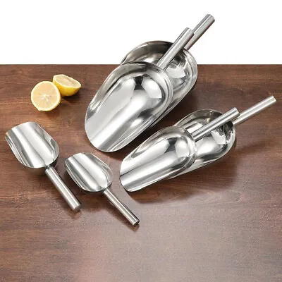 Stainless Steel Sweet Candy Ice Scraper Buffet Bar Food Measuring Scoop Sho@t@ • £3.64