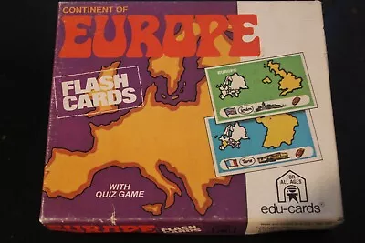 Vintage Continent Of Europe Flash Cards--Read Description • $10