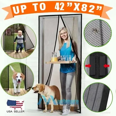 Magnetic Screen Mesh Curtain Door Durable Heavy Duty Mosquito Net Bug Hands Free • $13.81