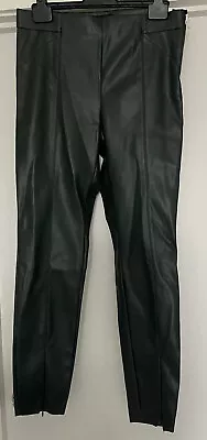 Zara Green Faux Leather Jeggings/trousers Size 12 Zip Ankles L28 BNWT • £20