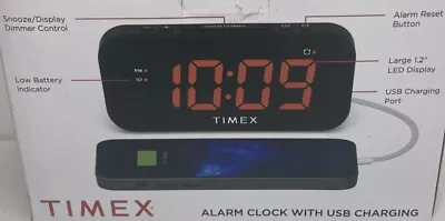 Timex Bedside Dual Alarm Clock W/USB - Model # T1120 • $14.75