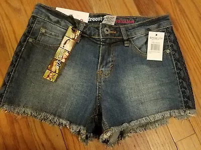 New~ Free Style Revolution Womens Juniors Size 3 Shorts Jeans Denim Dark Wash • $17.99