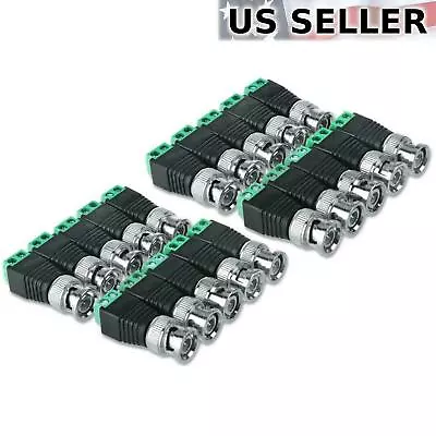 BNC Male Coaxial Balun Connector CAT5 Cable Screw Terminal CCTV Video Camera LOT • $14.99