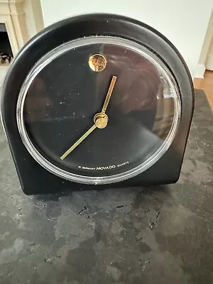 Rare Vintage Movado Museum Dial Black Desk Clock Quartz W Germany • $85
