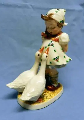 1940 Carlos Mollica Capodimonte Girl With Geese Figurine Sz-8 1/4 H Vintage Rare • $75.50