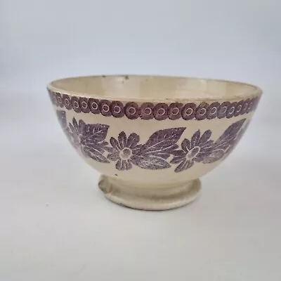 £119 • Buy Antique 19th Century Scottish Spongeware Slop Bowl Decorated Flowers 14.1cm