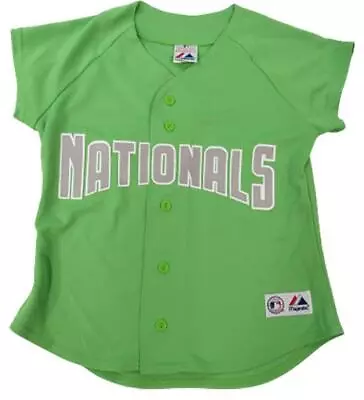 New Washington Nationals Womens Sizes S-M-L Majestic Lime Green Jersey • $9.23