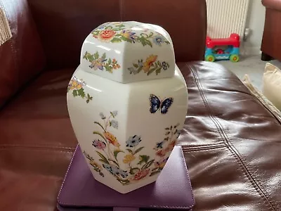 Aynsley Cottage Garden Bone China Large Hexagonal Ginger Jar With Lid • £10