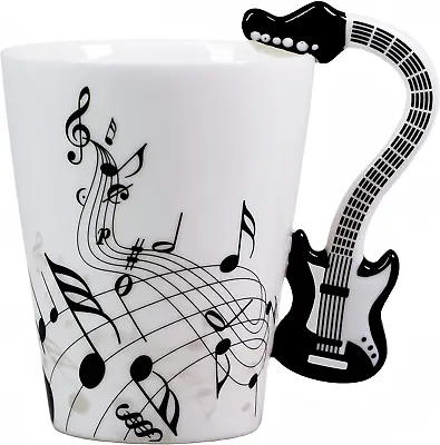 13.5 Ounce Guitar Mug Music Note Coffee Mug Ceramic Guitar Music Cup Mug Gifts F • $23.94