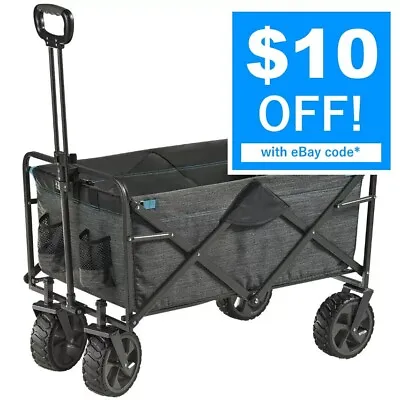 MAC Sports Heavy Duty XL Deluxe Folding Wagon Trolley Beach Pull Cart 4 Wheel • $158.80