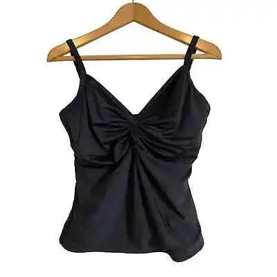 Miracle Black Love Knot Flyaway Underwire Tankini Solid Neutral. Size 16DD • $33.75