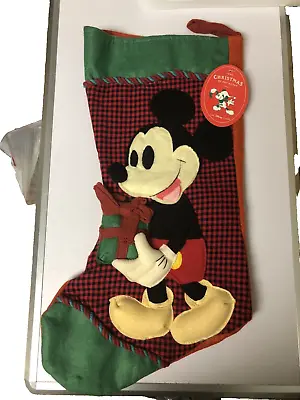 20  Vintage Felt 3D Disney Stocking Mickey Mouse With Present- W/Tags • $11.95
