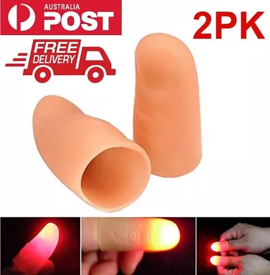 2pcs Magic Light Up Finger Fingers LED Tricks Thumb Props Lights Novelty Toys • $9.25