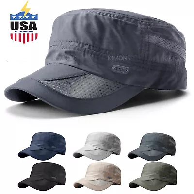 Men's Classic Army Summer Military Cap Hat Cadet Patrol Style Brim Spring Summer • $13.95