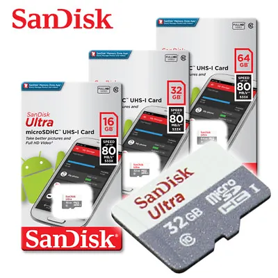 SanDisk NEW Ultra MicroSDHC MicroSDXC 16GB 32GB 64GB Class10 Flash Memory Card • $5.29